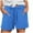 Blue, variant on Youmylove Women's Linen Shorts Large Size High Waist Straight Leg Shorts Sports Loose Casual Short Pants Holiday Beach Shorts