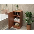 thumbnail image 4 of 100% Solid Wood Short Bathroom Cabinet with Solid Door - 16.5" W x 36" H - Mocha Brown Wooden Cabinet, 4 of 5