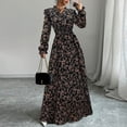 thumbnail image 1 of Taylonsss Robe à Manches Longues Imprimé Floral pour Femmes Col Rond Ligne A Fluide Maxi Décontractée Style Boho, 1 of 5
