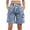Blue-03, variant on REALiKUN Womens Jean Shorts High Waisted Stretchy Baggy Denim Shorts with Pockets Blue M
