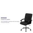 thumbnail image 2 of Mid-Back Black Leather Swivel Manager's Office Chair with Arms, 2 of 9