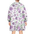 thumbnail image 2 of Wearable Oversized Blanket,Pioneer Flower Floral Print Pattern Wearable Blanket Hoodie for Adults,Cozy Hooded Blankets with Super Pockets,Super Warm Fuzzy Pullover for Women & Men, 2 of 6
