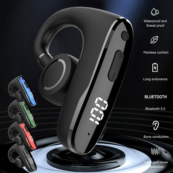 Xihbxyly Almacén de Liquidación Auriculares Inalámbricos Bluetooth 5.2 En Pantalla Led, Auriculares En La Conducción Deportiva En Micrófono