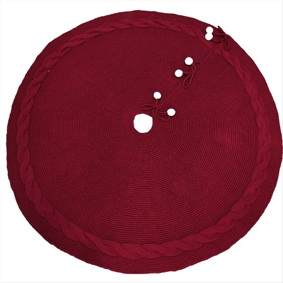Falda para Árbol de Navidad de 48 Pulgadas, Falda Grande para Árbol de Navidad, Base Redonda, para Decoración de Árbol de Navidad de 6 A 8 Pies, Decoración Navideña Roja.
