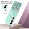 thumbnail image 3 of Phone Case for Samsung Galaxy S23 FE Case Clear Glitter Sparkle Pink Samsung S23 FE Case Silicone Transparent Shockproof Soft Cover Thin (Green), 3 of 7