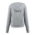 thumbnail image 2 of Burnside B5667 Ladies Modest Crop Hoodie-Heather Light Grey-2XL, 2 of 2