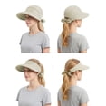thumbnail image 3 of Deago Sun Hats for Women Outdoor UV Protection Wide Brim Sun Hat Foldable Summer Ponytail Cap Convertible Zip-Off Beach Hat Visor (Beige), 3 of 9