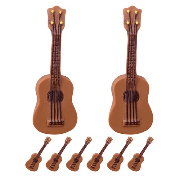 8pcs Miniature Guitar Mini Musical Instrument Miniature Dollhouse Resin Guitar Model Decor
