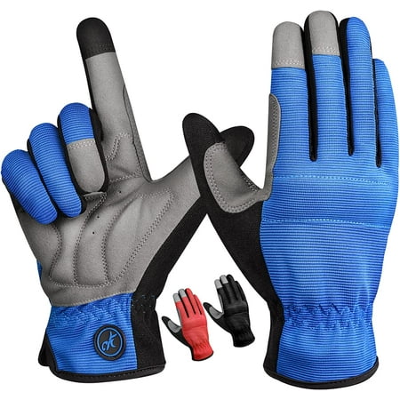 

QWZNDZGR Work Gloves Gardening Gloves for Men/Women-3 Pairs Touchscreen Construction Utility Gloves Yard Gloves