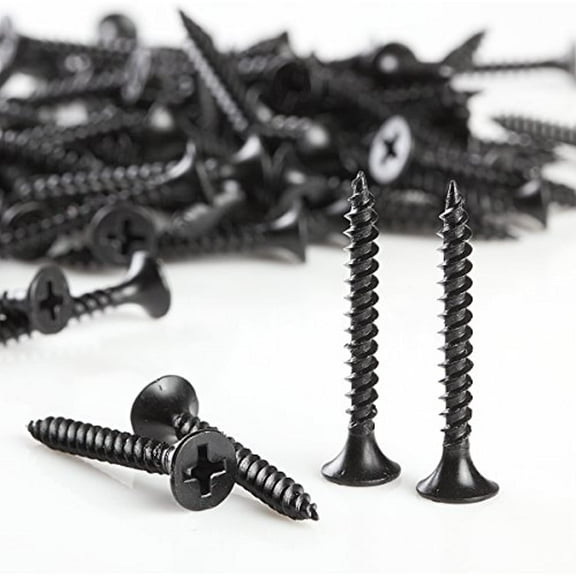 500pcs Phillips Fine Thread Drywall Screw #6 X 1-1/4" Black