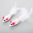 thumbnail image 3 of 2PCS Cat Toy Mice Cute Dot Feather Mouse Toy Cat Chew Toy Cat Interactive Toy, 3 of 10
