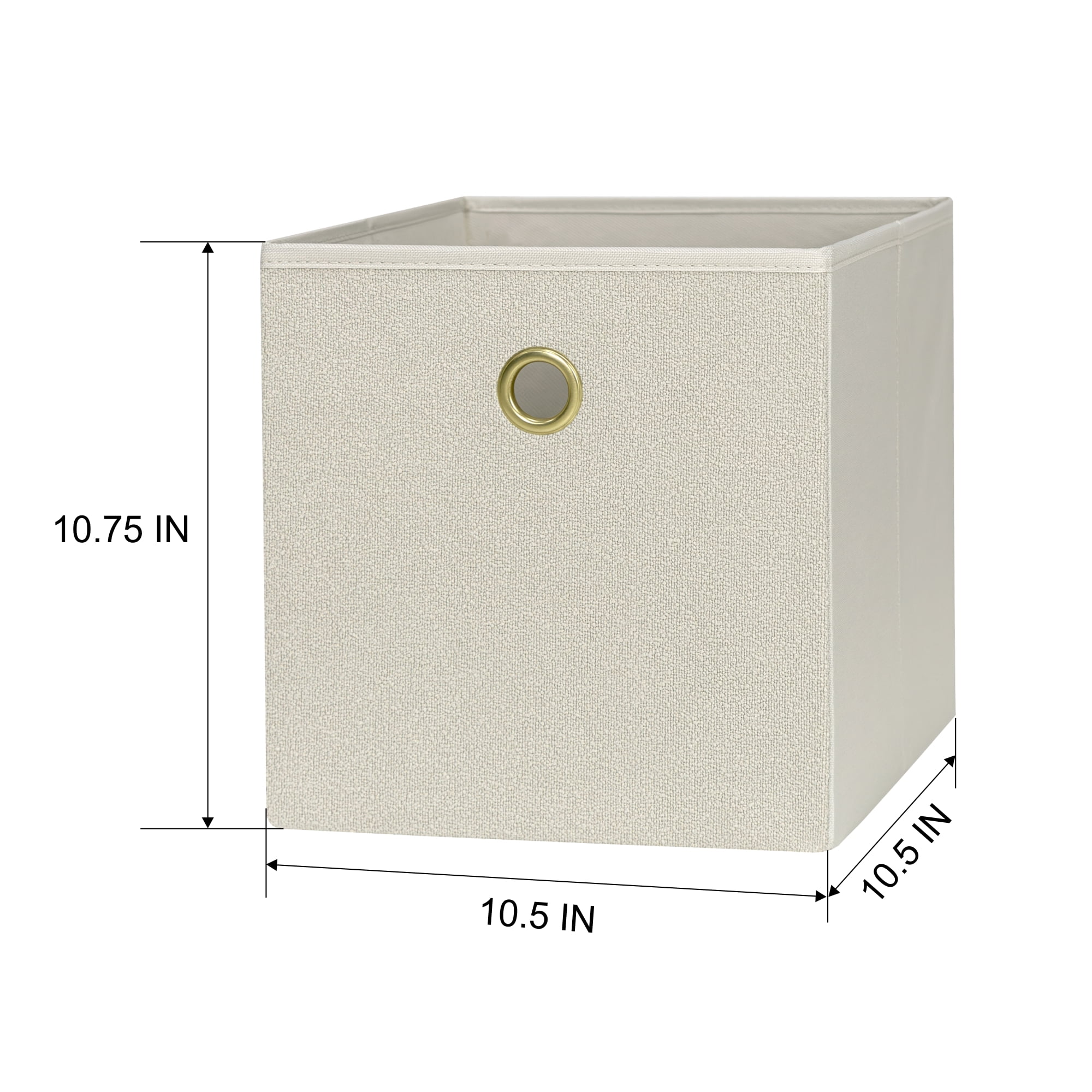 Mainstays Collapsible Fabric Cube Storage Bin, Beige Boucle