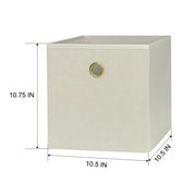 Mainstays Collapsible Fabric Cube Storage Bin, Beige Boucle