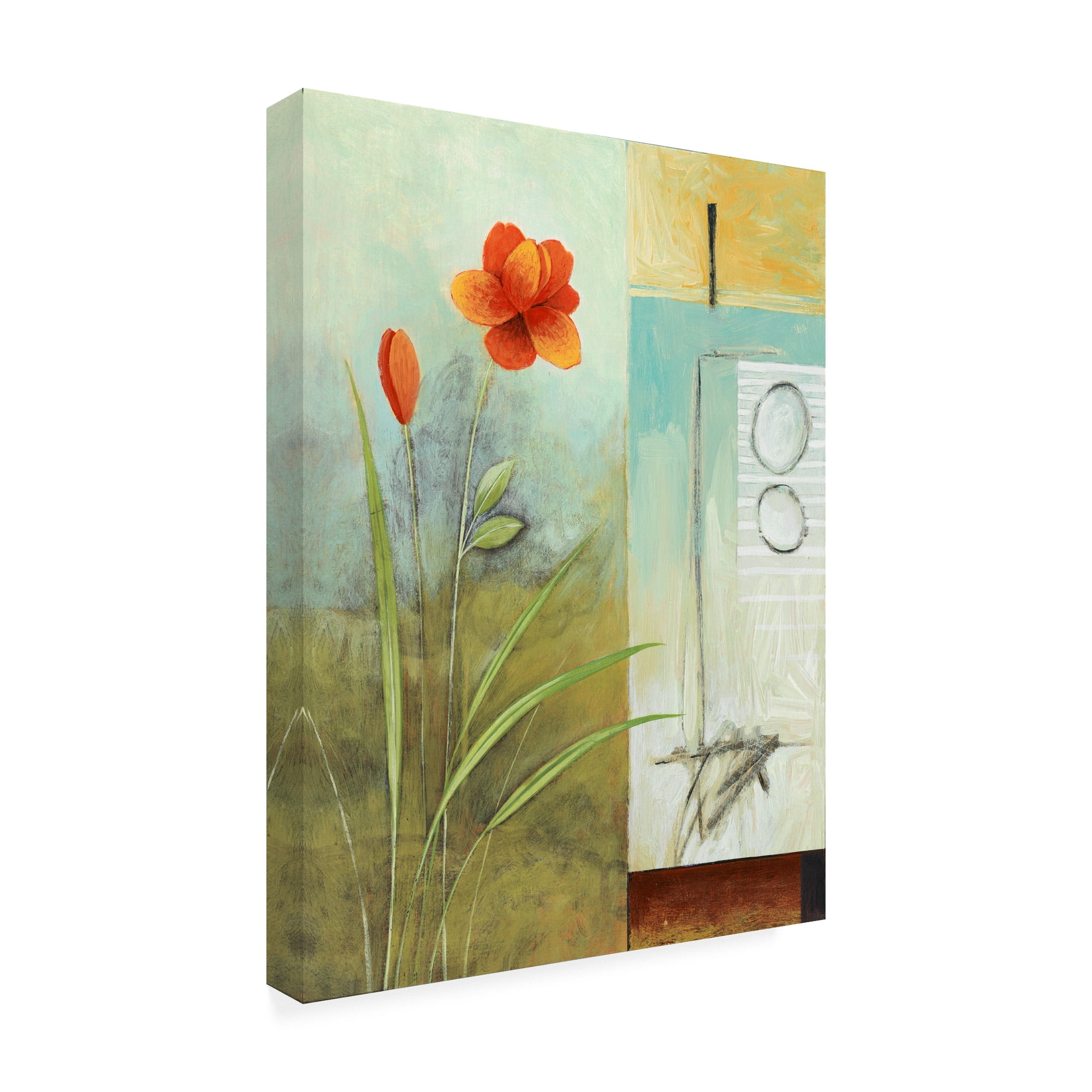 Trademark Fine Art 'Red Orange Flower Abstract' Canvas Art by Pablo Esteban