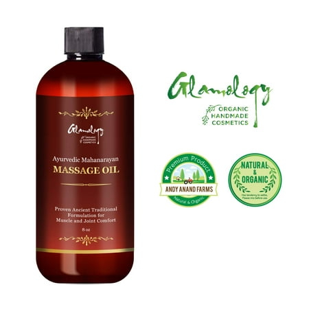Proven Ayurvedic Mahanarayan Therapeutic Body Massage Oil - Natural Herbs with Coconut Oil, Sesame Oil, Camphor Oil, Eucalyptus Oil, Ashwagandha, Turmeric & Ginger for Sore Muscles & (Best Massage Oil For Sore Muscles)