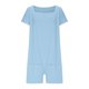 thumbnail image 4 of Sudadera de Color Sólido de las Mujeres, Manga Corta Romper de Ajuste Suelto con Bolsillos Dobles Y Detalle de Costura para el Verano Y los Viajes, Traje de Juego Casual, 4 of 6
