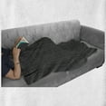 thumbnail image 6 of Pinstripe Soft Flannel Fleece Blanket, Monochrome Black and White Design White Thin Uneven Lines on Dark Backdrop, Cozy Plush for Indoor and Outdoor Use, 60" x 80", Black and White, by Ambesonne, 6 of 6