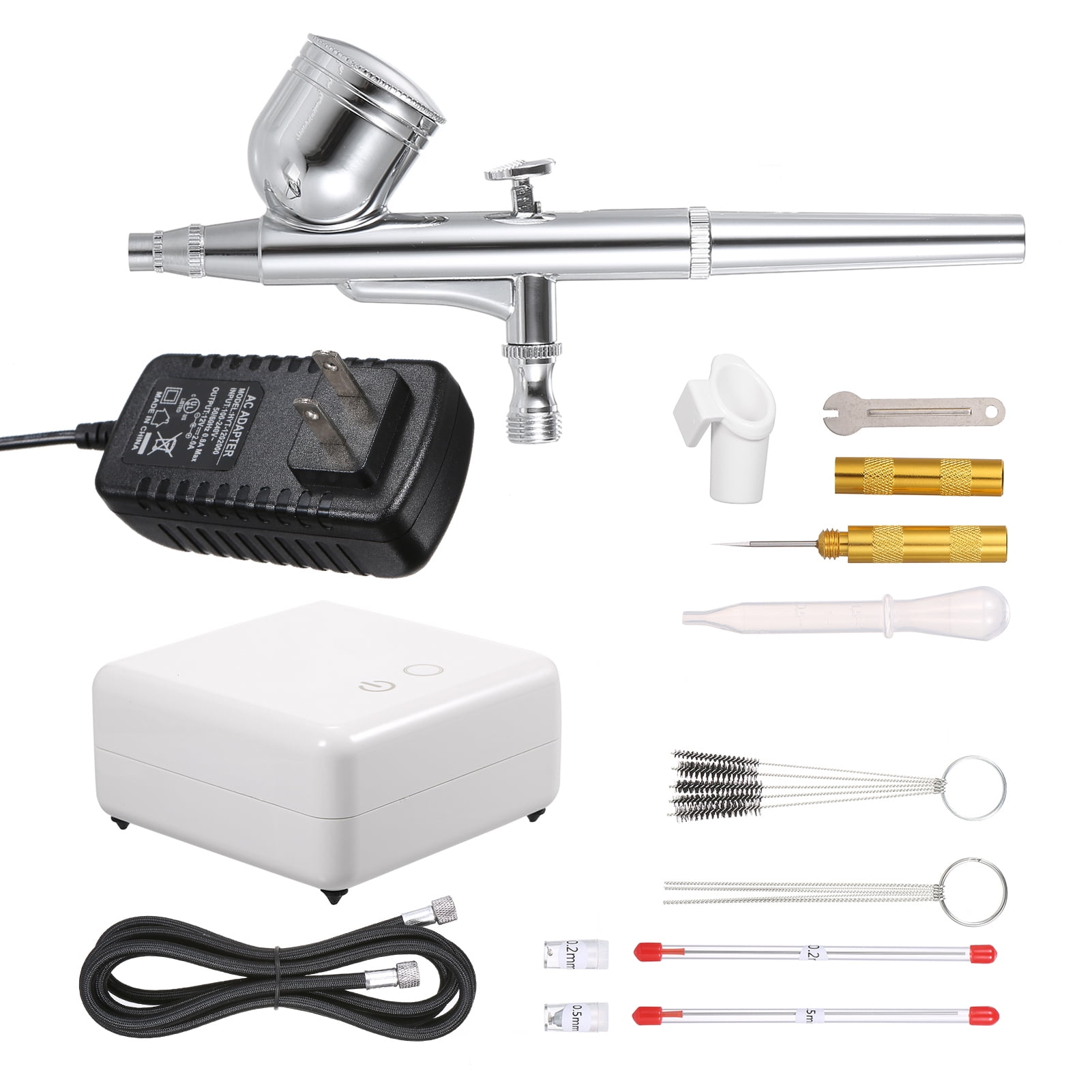 Multi-Purpose Airbrush kit with Compressor, Portable Mini Air Compressor  Gravity Feed Airbrush Set for Makeup,Cake Decorating, Nail Art,Painting