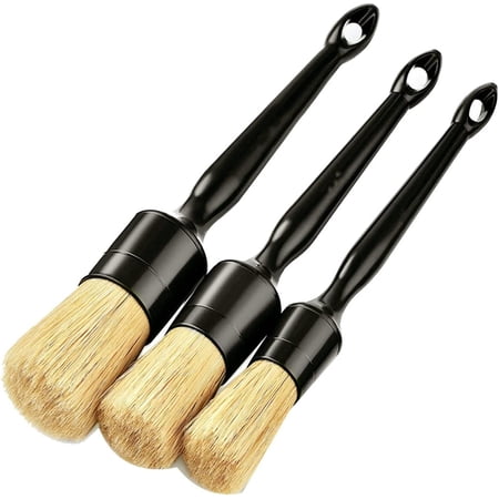 3PCS Car Exterior Interior Detail Brush Hair Bristle Brushes for Car Cleaning Auto Detail Tools Dashboard Cleaning Brush