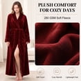 thumbnail image 6 of AMITOFO Plush Robes for Women Soft Warm Fleece Bathrobe Ladies Long Comfy Spa Bath Robe Housecoat, 6 of 9