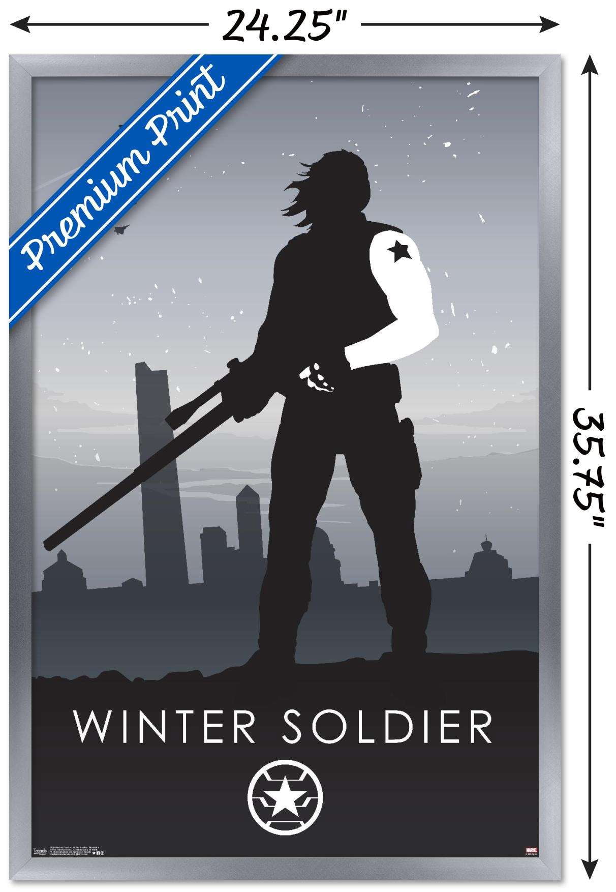 Marvel Comics - Winter Soldier - Minimalist Wall Poster, 22.375" x 34", Framed