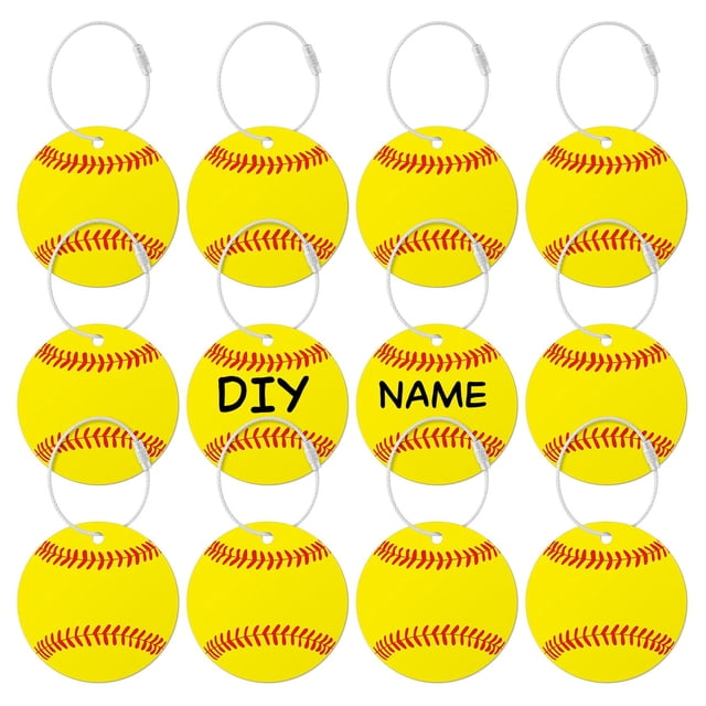 Etiquetas de equipaje Eyourlife Softbol PVC para maletas, 12 unidades