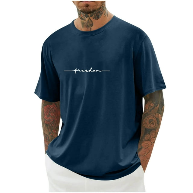 Birdeem Chemises pour Hommes Imprimé Col Rond Mode Décontractée Manches Courtes Blouses