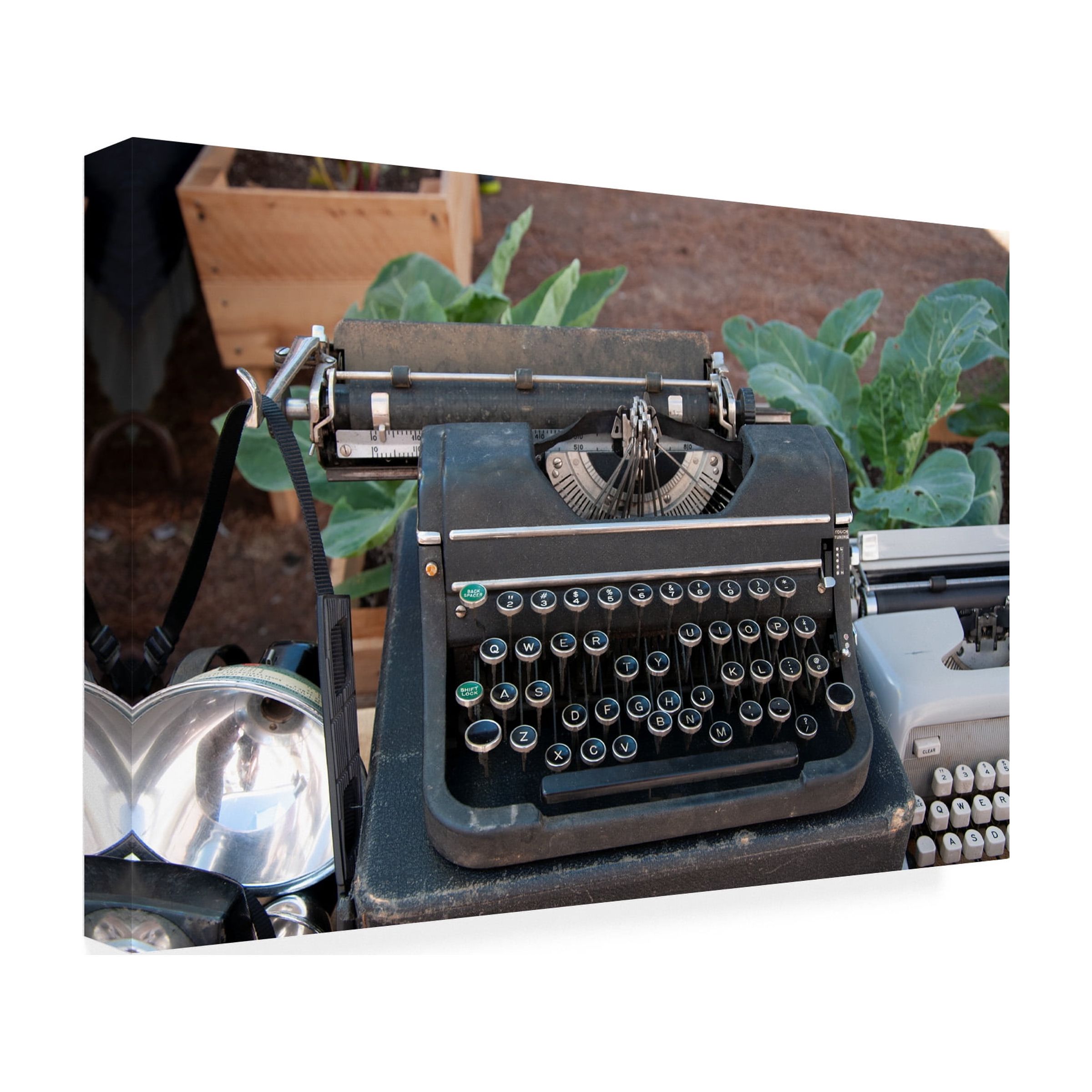 Canvas Wall Art - Lori Hutchison 'Typewriter' Wall Art for Living Room, Bedroom, or Office Décor by Trademark Fine Art - 47 x 30 Inches