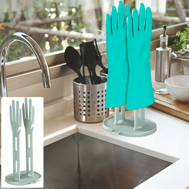 Fiudx Estante para Guantes con Forma de Mano, Función de Drenaje, Diseño Extraíble, Ventosa Fuerte, Fácil de Instalar, Tendedero Versátil, Uso En Cocina y Baño, 1 Juego