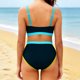 thumbnail image 4 of Traje de baño tankini de cintura alta para mujer, traje de baño de dos piezas con bloques de color, traje de baño de dos piezas para mujer, trajes de baño tankini para mujer, traje de baño de 2 piezas, 4 of 9