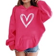 thumbnail image 4 of KAUOD Oversized Heart Print Hoodies for Girls Cotton Soft Cute Pullover Hoodie Sweatshirts with Pockets Kids Clothes, 4 of 6