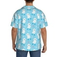 thumbnail image 3 of Balery Skating Poodle Fun Camisa Casual de Manga Corta con Botones para Hombre, Texturizada, Estilo Cubano, para Playa, Verano-Medium, 3 of 5