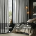 thumbnail image 2 of Half Price Drapes Signature Reflection Grey Extra Wide Velvet Blackout Curtains(1 Panel),100W X 108L, 2 of 11