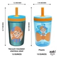 thumbnail image 5 of Zak Designs 12oz and 15oz 2-Pack Straw Tumbler Stainless Steel and Plastic with Additional Straw Leakproof and Perfect for Kids, Blippi, 5 of 9