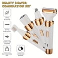 thumbnail image 3 of QJUHUNG Ensemble de Rasoir pour Femme 4-en-1 de Luxe - Rasoir Électrique pour le Corps, Tondeuse pour le Nez, Tondeuse à Sourcils et Système de Rasage pour Bikini avec Chargement USB et Conception Pratique pour le Voyage - Cadeau Parfait pour les Fêtes, 3 of 7
