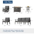 thumbnail image 5 of Gotland 8 Aluminum Prone to Fading Outdoor Conversation Sets with Chairs and Table, Gray/Gray, 5 of 7