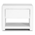 thumbnail image 2 of White Nightstand - Modern Bedroom Side Table with Drawer & Shelf - Compact Design, 2 of 7