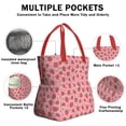 thumbnail image 3 of Pink Strawberry Plants Fruit Drawstring Lunch Bag Women - Drawstring Lunch Bag Insulated for Work Office - Stain-Resistant Large Lunchbags for Women with Multi-Pockets, 3 of 6