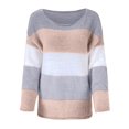 thumbnail image 2 of Vedolay Cropped Sweater Women's 2023 Lantern Long Sleeve Crewneck Casual Solid Color Ribbed Pullover Sweater,Pink XXL, 2 of 4