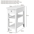 thumbnail image 3 of Mesita Auxiliar Costway con 3 Niveles y 1 Cajón Blanco 60 x 28.5 x 61cm, 3 of 9