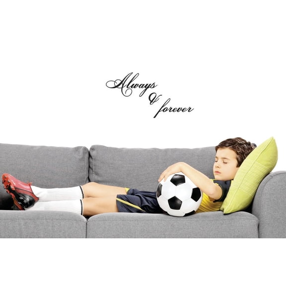 Custom Decals Always & Forever Wall Art Size: 10 Inches x 20 Inches Color: Black