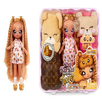 Na! Na! Na! Surprise Na Na Na Surprise Teens™ Slumber Party Fashion Doll – Lara Vonn, 11 inch Soft Fabric Doll, Teddy Bear Inspired with Brunette Hair