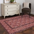thumbnail image 3 of Bohemian Area Rugs 3x5 ft Dark Red Vintage Flowers Texture Traditional Ethnic Washable Rug Non Slip Indoor Carpet Absorbent Floor Mat for Living Room Bedroom Dining Room, 3 of 9