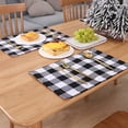 thumbnail image 3 of Pretty Comy 4pcs Christmas Plaid Placemats Non-slip Heat Insulation Table Bowl Mats Kitchen Dining Table Coaster Home New Year Ornaments Red and Black Grid, 3 of 6