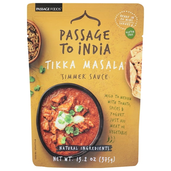 Pack of 6, Passage Foods Tikka Masala Simmer Sauce, 13.2 oz