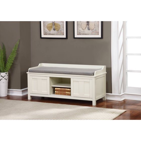 Lakeville White Storage Bench 18.75 inches Seat Height