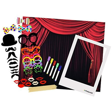 Polaroid All-In-One Photo Booth Kit – Includes Backdrop, Fun Photo Props, Markers & Oversized Polaroid-Styled Frame – Perfect for Parties, Family Affairs & Corporate Events