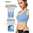 thumbnail image 2 of Sujetador deportivo Yvette High Impact, espalda cruzada, azul, talla S, 2 of 9