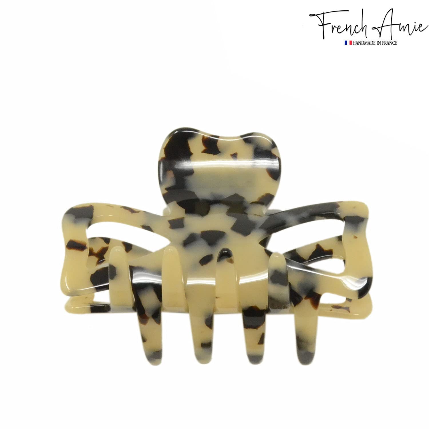 French Amie Classic Butterfly 3" Handmade Cellulose Interlocking Teeth Hair Claw