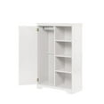 thumbnail image 3 of Multifunctional Storage Cabinets with 3 Storage Shelves and 1 Door, Modern Bedroom Wardrobe with 1 Cabinet and 1 Clothes Hanger, Space Saving Closet Pantry Cabinet for Home Office, White, 3 of 7